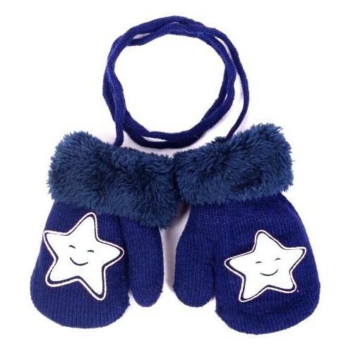 Yo!club téli kesztyű 10 cm - sötétkék/csillag 118200584