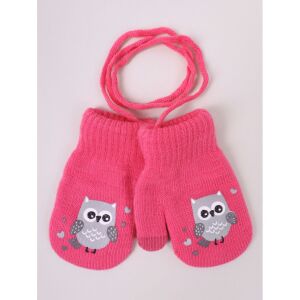Yo!club téli kesztyű 12 cm - pink/bagoly 118200590 - Yoclub