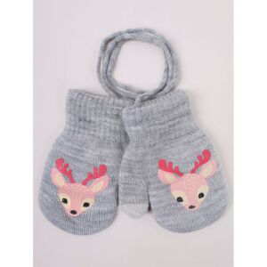 Yo!club téli kesztyű 12 cm - szürke/őzike 118200601 - Yoclub