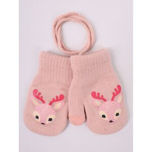 Yo!club téli kesztyű 12 cm - halvány rózsaszín/őzike 118200603 - Yoclub