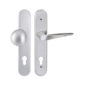 TWIN DAVID/ARIA HTSI P4500 KPZR/CH-SAT 92mm ajtógomb és kilincsgarnitúra, matt króm felület, PZ kulcslyuk - Twin