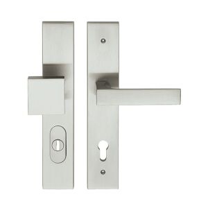 TWIN TUKE HTSI DEF PZL/XR 90mm rozsdamentes acél ajtókilincs szett szögletes rozettával, modern design - Twin