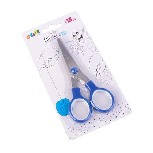 COOL BY VICTORIA 13 cm blue school scissors, cut like a pro