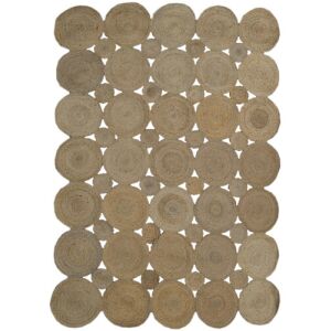 Bakero Detroit 5026 Natur Jute Teppich, 120x180 cm, Kreismuster - Innenarchitektur