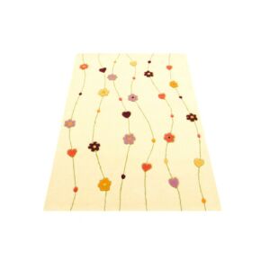 Bakero Kids Flowers beiger Teppich, Gesamtansicht - Innenarchitektur