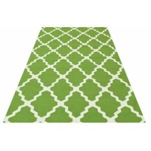 Bakero Kelim Jasmina grüner Teppich, 120x180 cm, marokkanischer Stil - Innenarchitektur