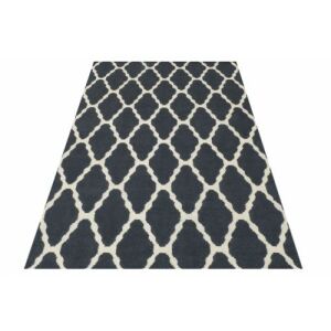 Bakero Kelim Venus dunkelgrauer Teppich, 120x180 cm, marokkanisches Muster - Innenarchitektur