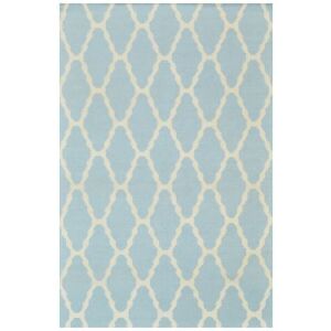 Bakero Kelim Venus hellblauer Teppich, marokkanisches Rautenmuster - Innenarchitektur