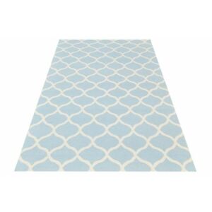 Bakero Kelim Alize világoskék szőnyeg, 155x240 cm, marokkói rácsos mintával - Bakero