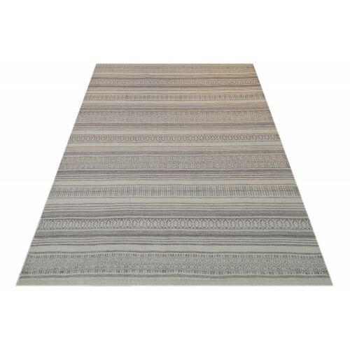 Bakero Scottia taupe Teppich, 160x230 cm, flachgewebter Baumwollteppich mit geometrischem Muster