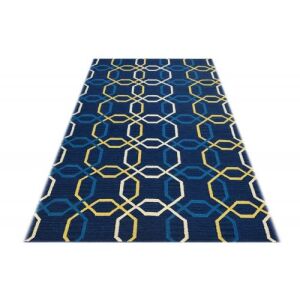 Bakero Kelim Simona 54 kék szőnyeg, geometrikus mintával, 155x240 cm - Bakero