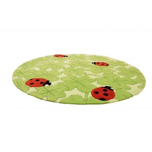 Bakero Marienkäfer runder Teppich für Kinderzimmer, Marienkäfer- und Kleeblattdesign