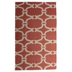 Dywan Bakero Kelim JP 7 czerwono-biały z marokańskim wzorem, 150x240 cm - Projektowanie wnętrz