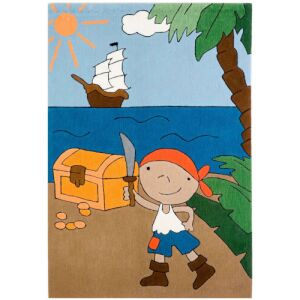 Син килим Bakero Kids Treasure с пиратски дизайн, 170x240 см - Декорация