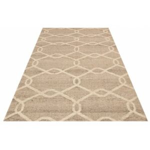 Bakero Kelim D no. 835 beiger Teppich, 120x180 cm, marokkanisches Design - Innenarchitektur