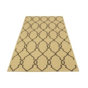 Bakero Kelim JP 19 beige und schwarzer Teppich, 120x180 cm, marokkanisches Design - Innenarchitektur
