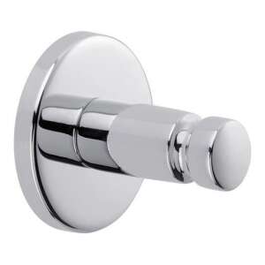 TESA Smooz chrome towel hook, single hook, drill-free, self-adhesive, for bathroom - Towel rack