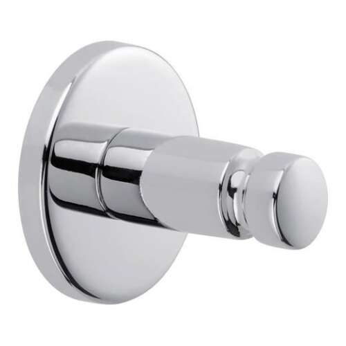 TESA Smooz chrome towel hook, single hook, drill-free, self-adhesive, for bathroom