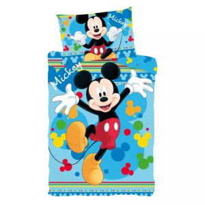 Lenjerie de pat pentru copii Disney Mickey Mouse, husă de pilotă 100x135 cm și față de pernă 40x60 cm - Nonbrand Lenjerie de pat - grădiniță