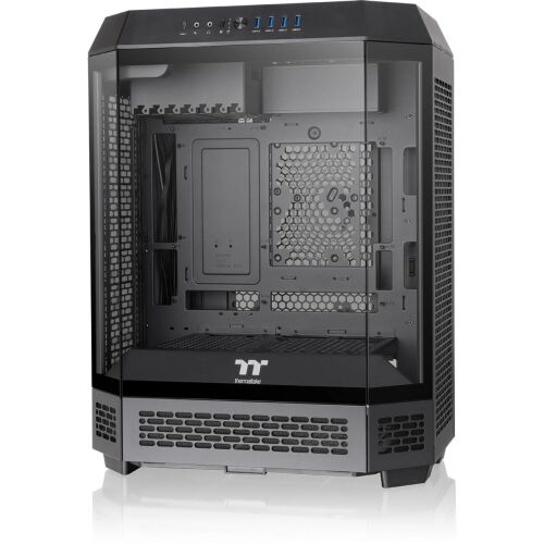 Thermaltake The Tower 600 Fekete Miditorony Számítógépház elölnézet - Számítógép