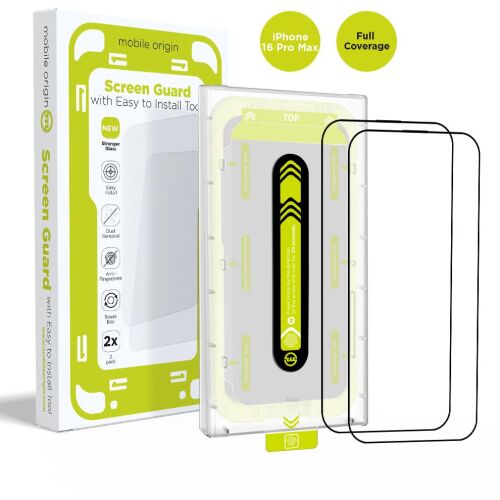 Mobile Origin Screen Guard With Easy Applicator 2 Pack iPhone 16 Pro Max üvegfólia (SGA-F-i16ProMax-2pk)