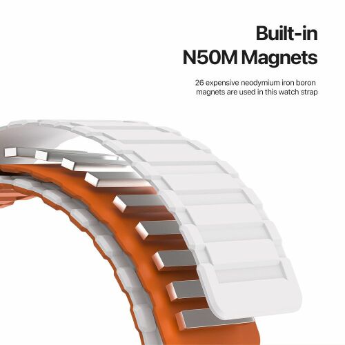 Dux Ducis KJ Nylon csereszíj Apple Watch 42 / 44 / 45 / 49 mm - narancssárga-ezüst színű 118283627