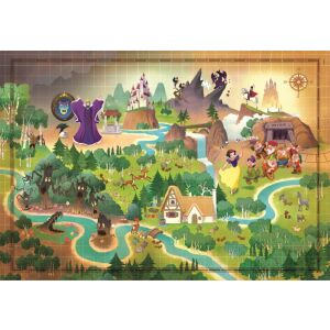 Clementoni Disney Albă ca Zăpada Harta Poveștilor Puzzle 1000 piese - Puzzle 3D & Puzzle cu burete