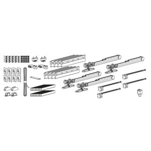 TERNO Vetro 40 Synchro Üvegajtó Tolórendszer - 80kg/8mm 118304425 - Tolóajtó szerelvény