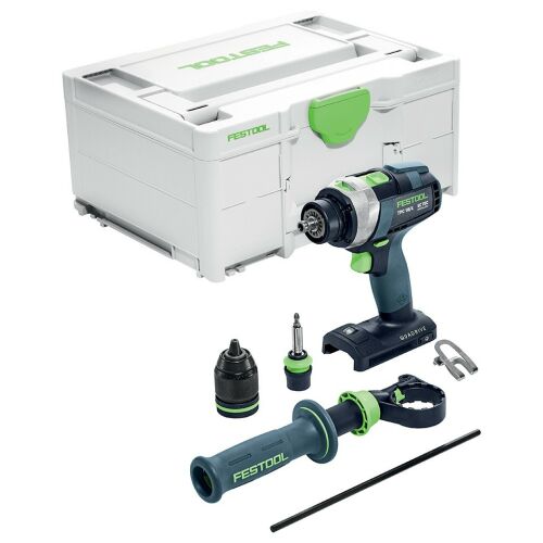 Festool TPC 18/4 I-Basic QUADRIVE Akkus ütvefúró-csavarbehajtó gép, 18V, tokban, tartozékokkal és fúrókkal - Festool