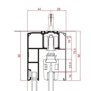 TERNO Alumínium Felső Rögzítő Profil - 6m - 1750/A 118305403 - Tolóajtó szerelvény
