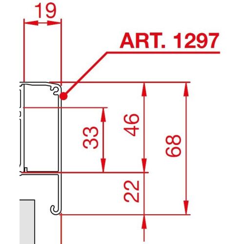 TERNO Belső Tolóajtó Sín - 1297/A/S - 3m - 40-120kg 118305535