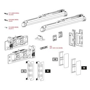 TERNO Diva Fluid Tolóajtó Vasalat - Fa Ajtóhoz, 30-80kg, Ezüst/Fekete 118305833 - Terno