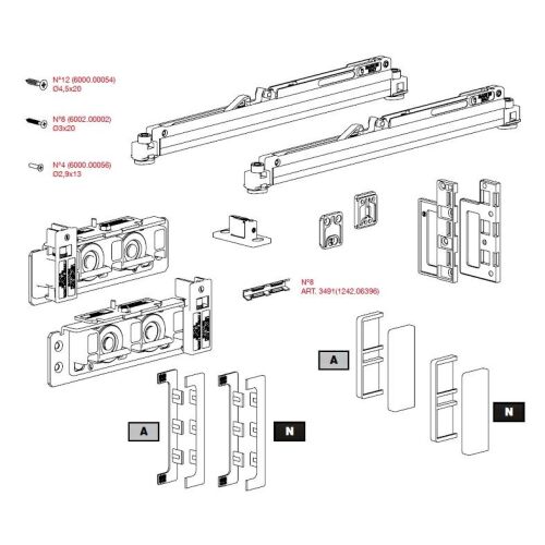 TERNO Diva Fluid Tolóajtó Vasalat - Fa Ajtóhoz, 30-80kg, Ezüst/Fekete 118305833