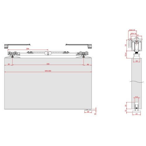 TERNO Step Tolóajtó Szerelvény - 1 Szárny, 30-80 kg 118311189