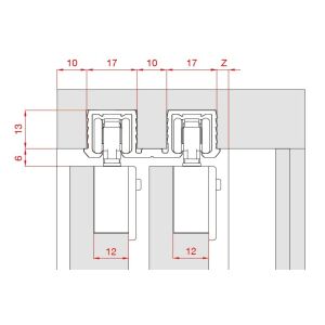 TERNO - Dupla Tolóajtó Vezeték - 2m - 15kg - Eloxált Ezüst 118311521 - Terno