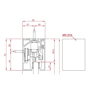 TERNO Solo Vetro Felső Ablakvezető - 6m - Fekete - 2710/N 118311523 - Tolóajtó szerelvény
