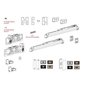 TERNO Diva Fluid Frame Csúszóajtó Szett - 80kg, 1000/1200mm, Ezüst 118311527 - Tolóajtó szerelvény
