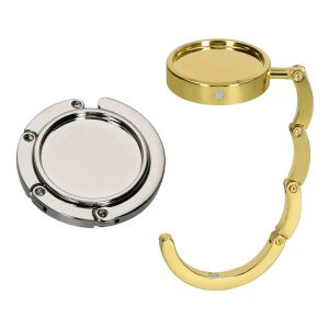 Set 2 Carlige de masa pentru genti, Kwmobile, Argintiu/Auriu, Aluminiu, 48556.07 118317385