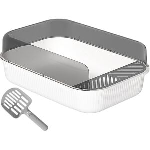 Litiera pentru pisici, dimensiuni 50,5x34,5x18,5cm, culoare Alb ABYZ™ 118319289 - ABYZ