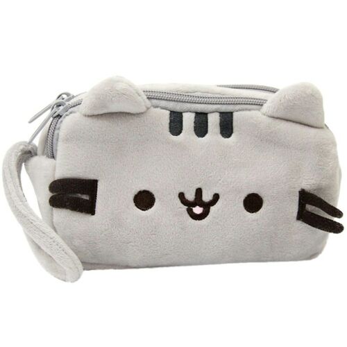 Multifunkcionális iskolai tolltartó és kozmetikai táska plüss macskával, bézs, 18x10,5x7 cm 118320953