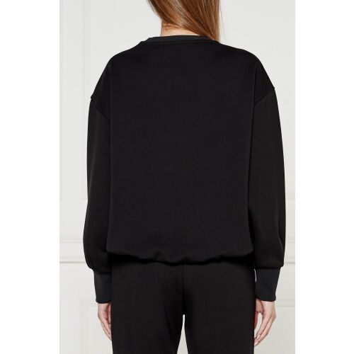 Bluză neagră pentru femei Armani Exchange cu detaliu logo