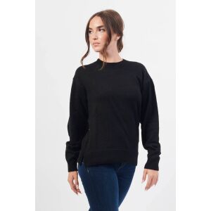 Sweter damski Armani Exchange w kolorze czarnym ze srebrnymi detalami, widok z przodu - Moda i ubiór