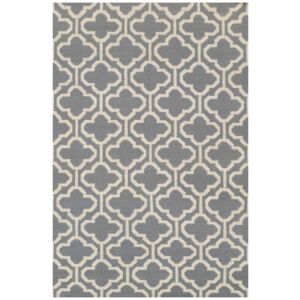 Felülnézet a Bakero Kelim Penelope szürke szőnyegről marokkói mintával - Bakero