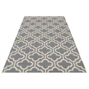 Bakero Kelim Penelope grauer Teppich, 155x240 cm, marokkanisches Design - Innenarchitektur