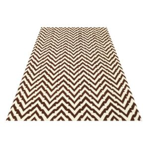 Dywan Bakero Kelim Pauline brązowy, 155x240 cm, wzór geometryczny - Projektowanie wnętrz