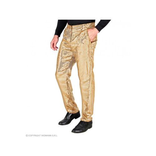 Party nadrág csillogó arany színű férfi jelmez M-es méretben