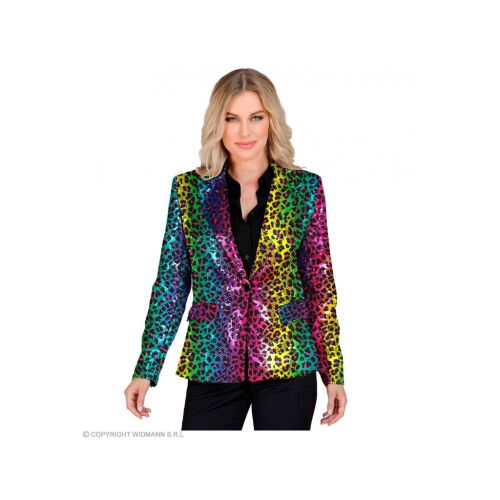Party blézer színes csillogó leopárd mintás női jelmez XXL-es méretben 118329006