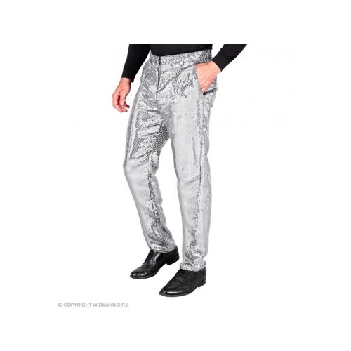 Party nadrág csillogó ezüst színű férfi jelmez S-es méretben 118329772