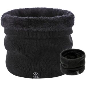 Zateplený zimný šál na krk komín, čierny, 100% polyester, 22x20 cm 118353989 - Móda&obliekanie