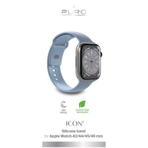 Puro Icon Jasnoniebieski Silikonowy Pasek do Apple Watch 42/44/45/49mm na Apple Watch - Pasek do inteligentnego zegarka